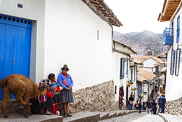 Street scene in San Blas neighborhood, Cuzco, Peru, South America