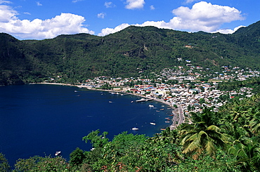 View over Soufriere, St. Lucia, Windward Islands, West Indies, Caribbean, Central America