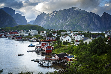 View over Reine, Lofoten Islands, Arctic, Norway, Scandinavia, Europe