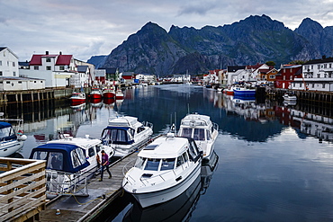 Henningsvaer village, Lofoten Islands, Arctic, Norway, Scandinavia, Europe