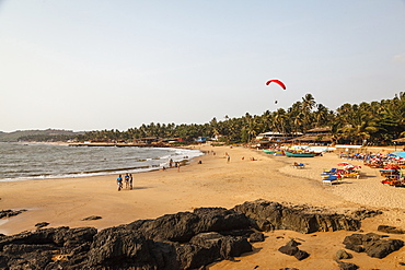 View over South Anjuna Beach, Goa, India, Asia