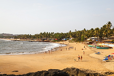 View over South Anjuna Beach, Goa, India, Asia