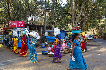 Street scene, Old Goa, India, Asia