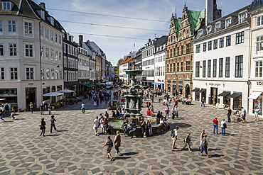 Stroget, the main pedestrian shopping street, Copenhagen, Denmark, Scandinavia, Europe