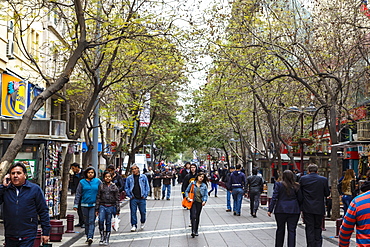 Pedestrian street in the city centre, Santiago, Chile, South America