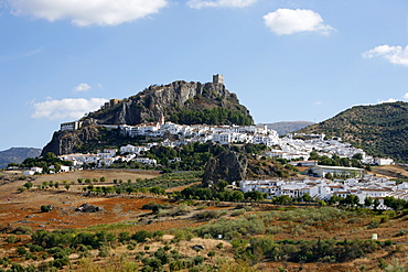 View over Zahara village at Parque Natural Sierra de Grazalema, Andalucia, Spain, Europe