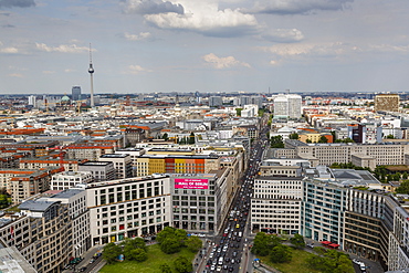 Skyline of Berlin from the Panorama Punkt (Panorama Point), Berlin, Germany, Europe