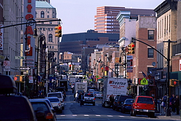 Busy traffic on Smith Street, Brooklyn, New York, New York State, United States of America, North America