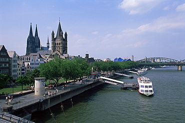 River Rhine, Cologne, North Rhine Westphalia, Germany, Europe