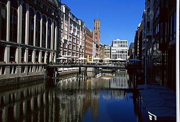 Canal in the Altstadt (Old Town), Hamburg, Germany, Europe