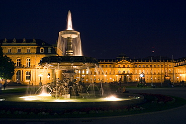 Neues Schloss at Schlossplatz (Palace square), Stuttgart, Baden Wurttemberg, Germany, Europe 