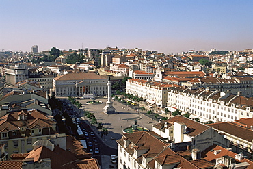 Rossio Square (Dom Pedro IV Square), Lisbon, Portugal, Europe