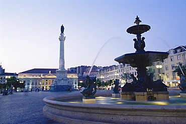 Rossio Square (Dom Pedro IV Square), Lisbon, Portugal, Europe