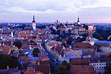 City skyline, Old Town, UNESCO World Heritage Site, Tallinn, Estonia, Baltic States, Europe