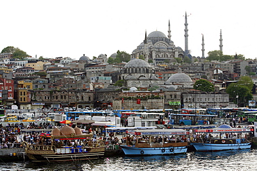 City view with the Suleymaniye Mosque in the background, Istanbul, Turkey, Europe