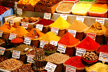 Spice shop at the Spice Bazaar, Istanbul, Turkey, Europe