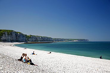 The beach at Fecamp, Cote d'Albatre, Normandy, France, Europe