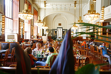 The Municipal House Cafe at Obecni Dum, Stare Mesto, Prague, Czech Republic, Europe