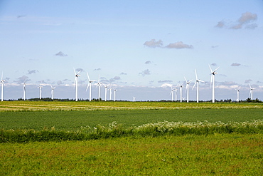 Wind turbines in South Jutland, Denmark, Scandinavia, Europe