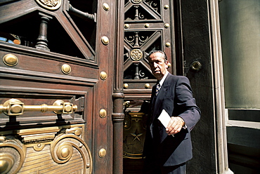 A lawyer leaving the courthouse, Santiago, Chile, South America