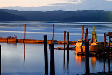 Crab pots on deck, Grayland Dock, Grays Harbor County, near Westport, Washington coast, Washington State, United States of America, North America