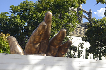 Freshly restored Fernando Botero statue in Botero Plaza, Medellin, Antioquia, Colombia, South America