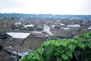 Part of city built closer to the river, Iquitos, Amazon, Peru, South America