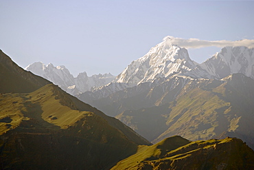 Overlooking the Hunza valley from a hill above the Eagle's Nest hotel, in the Karakorams, Northern areas, Pakistan, Asia