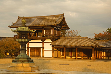 Shoro (Bell House), Horyu-ji Temple, dating from the 7th century and the oldest wooden building in the world, UNESCO World Heritage Site, Nara, Kansai (Western Province), Honshu, Japan, Asia