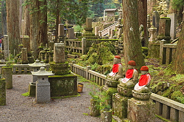 Okunoin graveyard containing 20000 Buddhist gravestones, Koya-san, Kansai (Western Province), Honshu, Japan, Asia