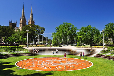 Hyde Park and St. Mary's Cathedral, Sydney, New South Wales, Australia, Pacific