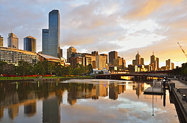 Sunrise, Melbourne Central Business District (CBD) and Yarra River, Melbourne, Victoria, Australia, Pacific