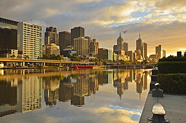 Sunrise, Melbourne Central Business District (CBD) and Yarra River, Melbourne, Victoria, Australia, Pacific