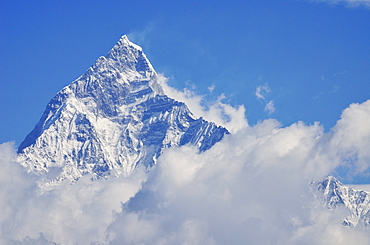 Machapuchare seen from Sarangkot, Gandaki Zone, Western Region, Nepal, Himalayas, Asia