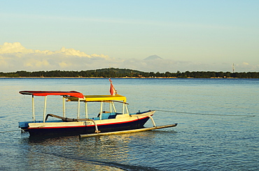 View of Gili Meno from Gili Air, Lombok, Indonesia, Southeast Asia, Asia