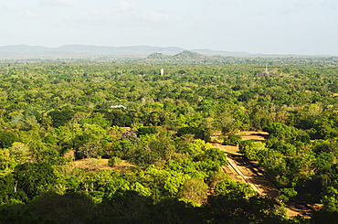 View of plains from Sigiriya (Lion Rock), UNESCO World Heritage Site, Sri Lanka, Asia