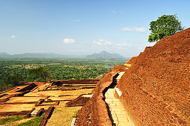 View from top of Sigiriya (Lion Rock), UNESCO World Heritage Site, Sri Lanka, Asia