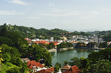 View of Kandy from lookout, Kandy, Sri Lanka, Asia