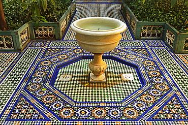 Fountain, Palais de la Bahia, Medina, Marrakesh, Morocco, North Africa, Africa