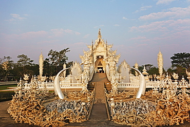 The White Temple (Wat Rong Khun), Ban Rong Khun, Chiang Mai, Thailand, Southeast Asia, Asia