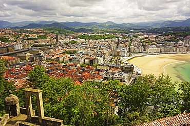 View of San Sebastian from Monte Urgull, Basque Country, Spain, Europe