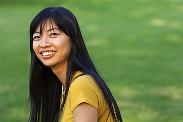 Portrait of young Japanese woman, Melbourne, Victoria, Australia, Pacific