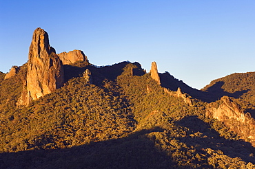 Crater Bluff and Breadknife from Macha Tor, Warrumbungle National Park, New South Wales, Australia, Pacific