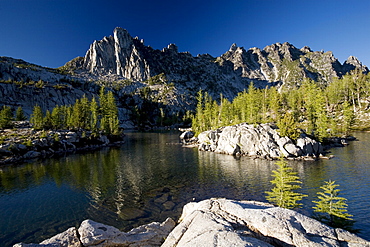 Prusik Peak, Leprechaun Lake, Enchantment Lakes, Alpine Lakes Wilderness, Leavenworth region, Washington State, United States of America, North America