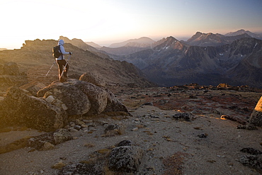 Hiker, Cathedral Provincial Park, British Columbia, Canada, North America