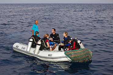 Scuba Diver in Zodiac, Red Sea, Egypt