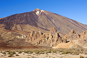 Rock Formation Roques de Garcia in Front of Mount Teide, Tenerife, Canary Islands, Spain