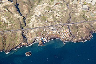 Aerial View of Coast near Los Roques Fasnia, Tenerife, Spain