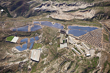 Aerial View of Solar Collectors near El Poris, Tenerife, Spain