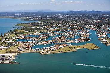 Aerial View of Raby Bay, Cleveland, Brisbane, Australia